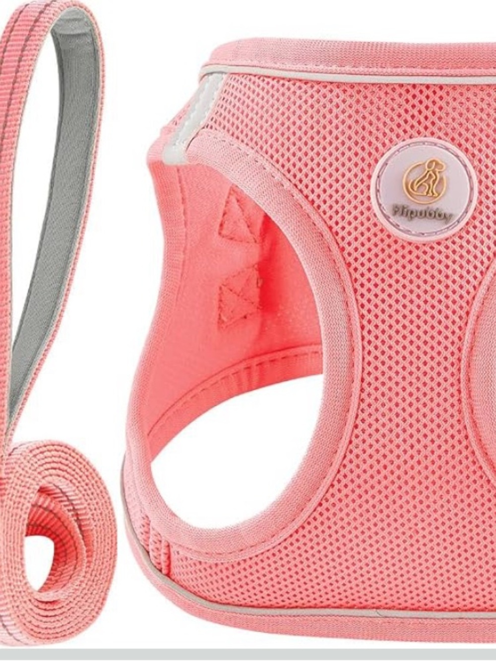Pink Breathable Mesh Pet Harness with Logo